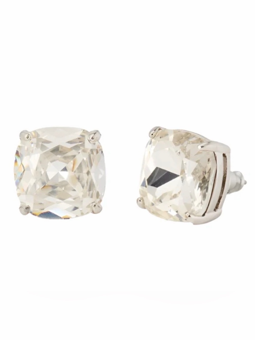 NWT Kate Spade ♠️ Clear/Silver Square Stud Earrings